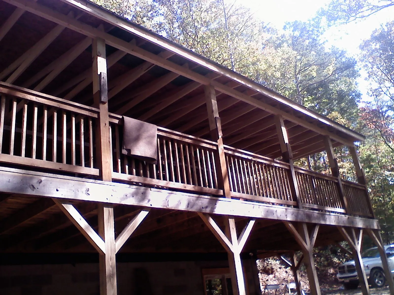 Timber framing under a new elevated porch and deck — Roof Leak Repair in Cook by Roofing Brothers